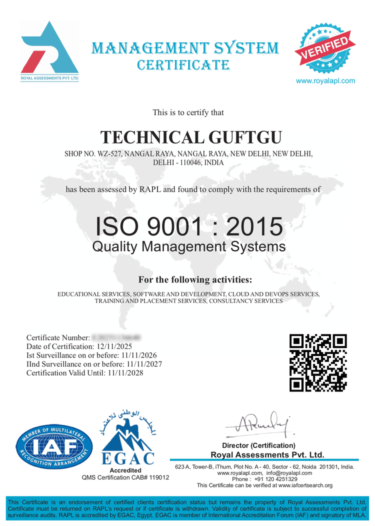 ISO 9001:2015 Certified ISO 9001:2015 Certified
